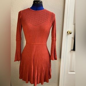 Orange sweater dress